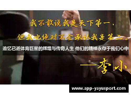 追忆已逝体育巨星的辉煌与传奇人生 他们的精神永存于我们心中